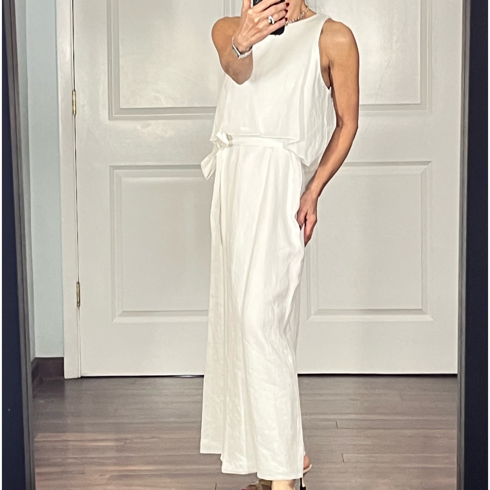 Island Company 100% linen white maxi dress size XS